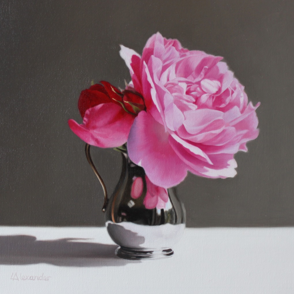 Oil painting - Pink Roses - Linda Alexander ROI